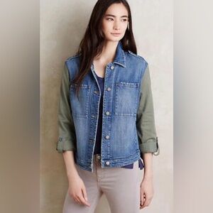 Anthropologie Pilco Military Denim jacket .